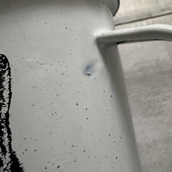 Esmaltes Morilla White Enamel Metal Coffee Cup Mug Graphic Cat Kitten Glass Camp - Picture 4 of 9